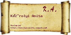 Károlyi Anita névjegykártya